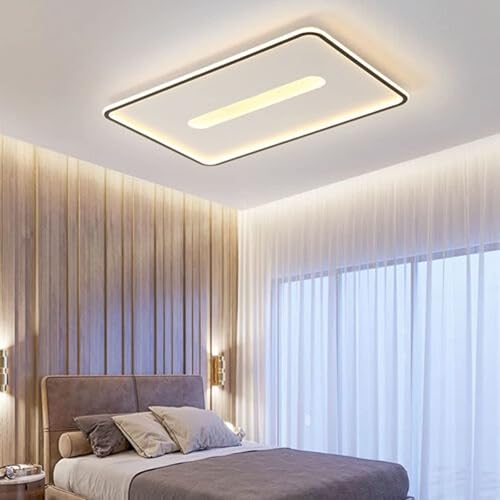 Miniatura 2 de Cbhfmljd Lámpara de techo LED cuadrada regulable con control remoto montaje empotrado lámpara de techo para el hogar 3500k-6000k para dormitorio