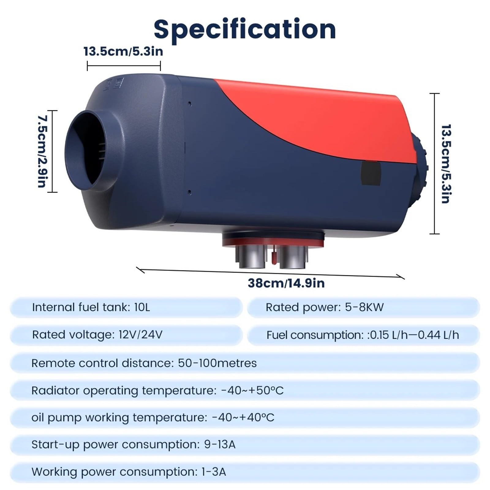 Diesel Heater Ogrzewacz samochodowy 8 kW, nagrzewnica powietrza i oleju napędowego, 12 V/24 V do kamperów, z pilotem i monitorem LCD samochodowy Nagrzewnica