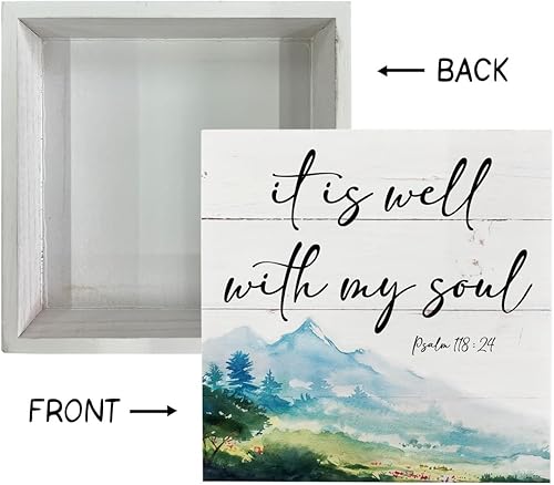 Miniatura 98 de Letreros de madera cristiana, versículo bíblico, filipenses 4:13 – I Can Do All Things Through Christ Who Strengthens Me, decoración de mesa