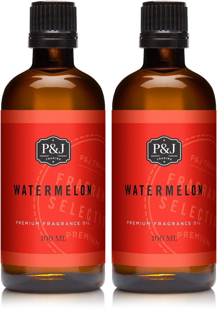 P&amp;J Fragrance Oil - Watermelon Scented Candle Making, Soap Making, Diffuser Oil, 100ml (Pack of 2)