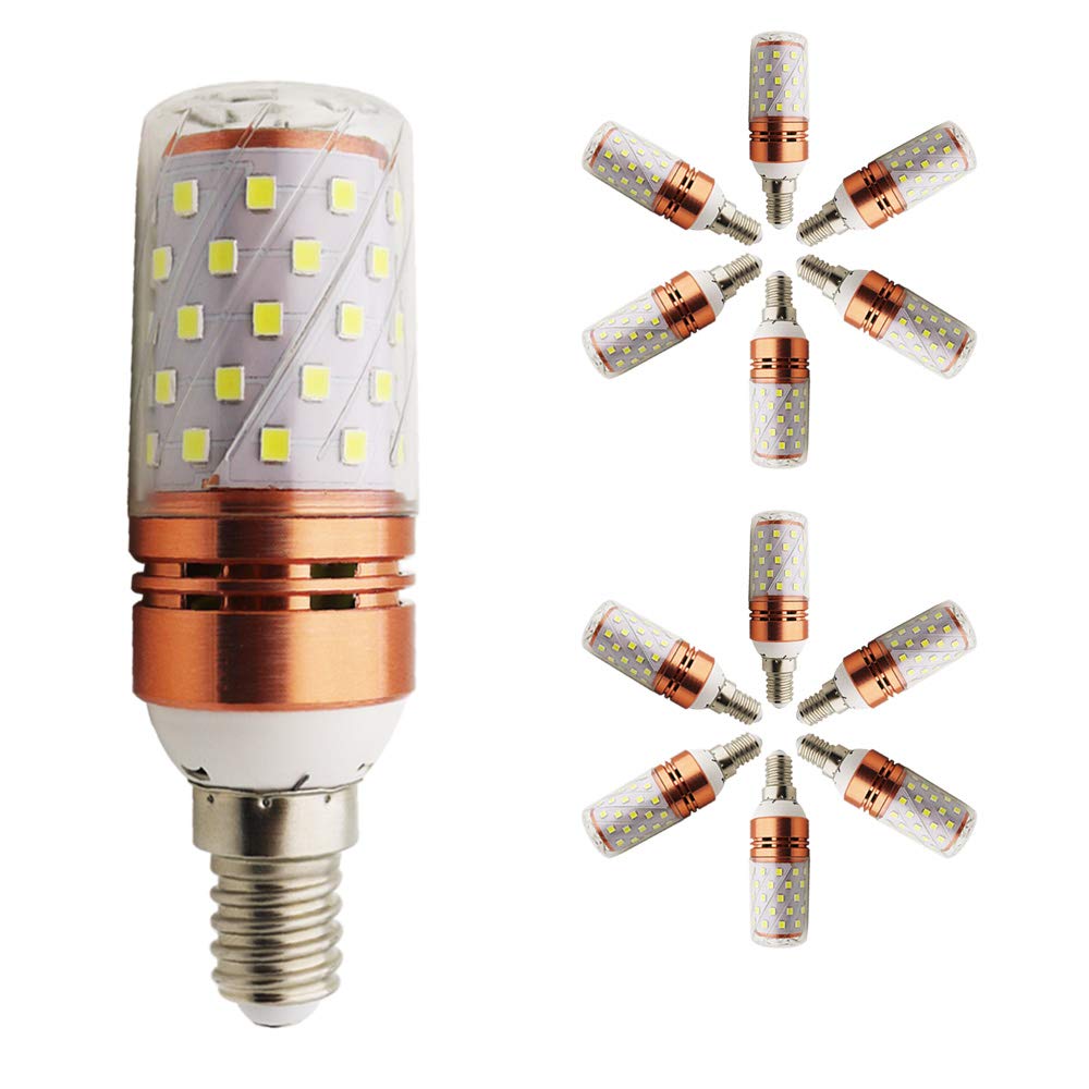 LED E14 12W Bulb, Equivalent to 120W Incandescent Bulb, Cool White Light 1200lm, CRI>80+, Small Edison Screw, Non-Dimmable Candlestick LED Bulbs (Pack of 12)