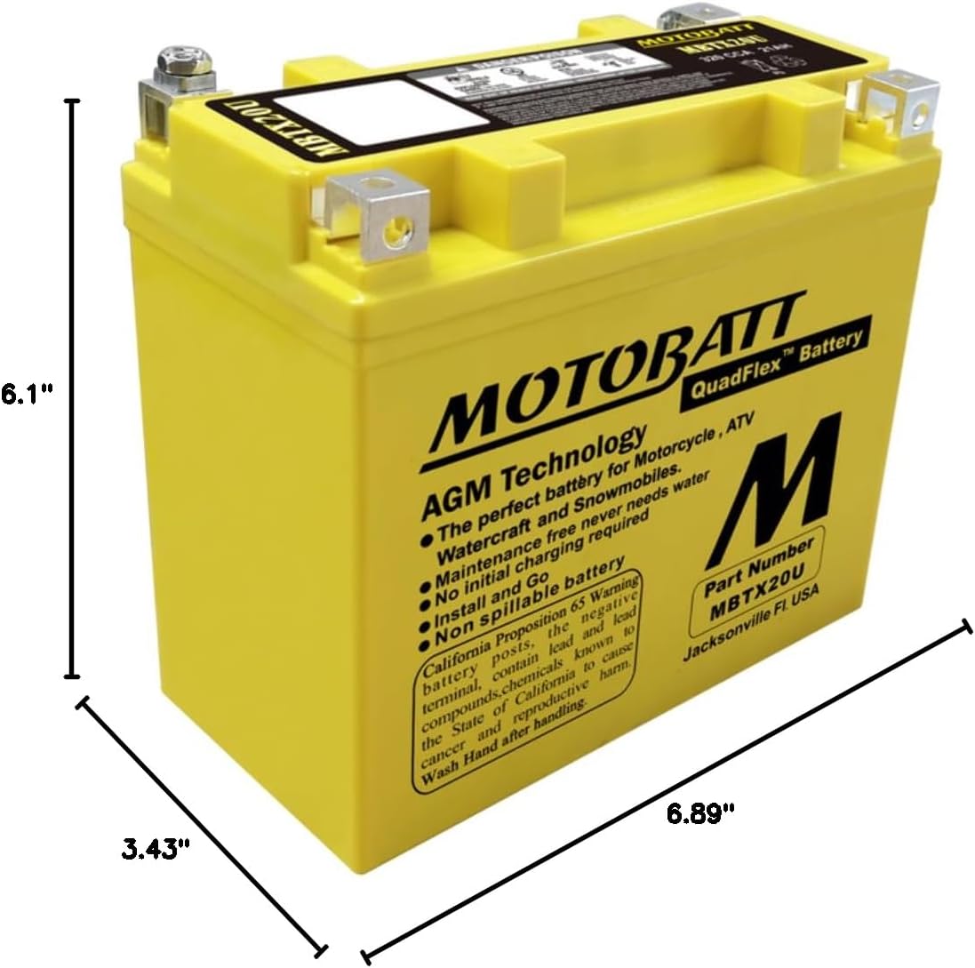 MotoBatt Quadflex Battery 12v 20ah