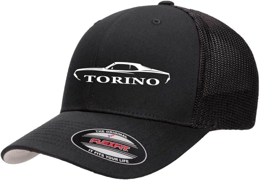 1970 1971 Ford Torino Hardtop Classic Outline Design Trucker Mesh Fitted Cap