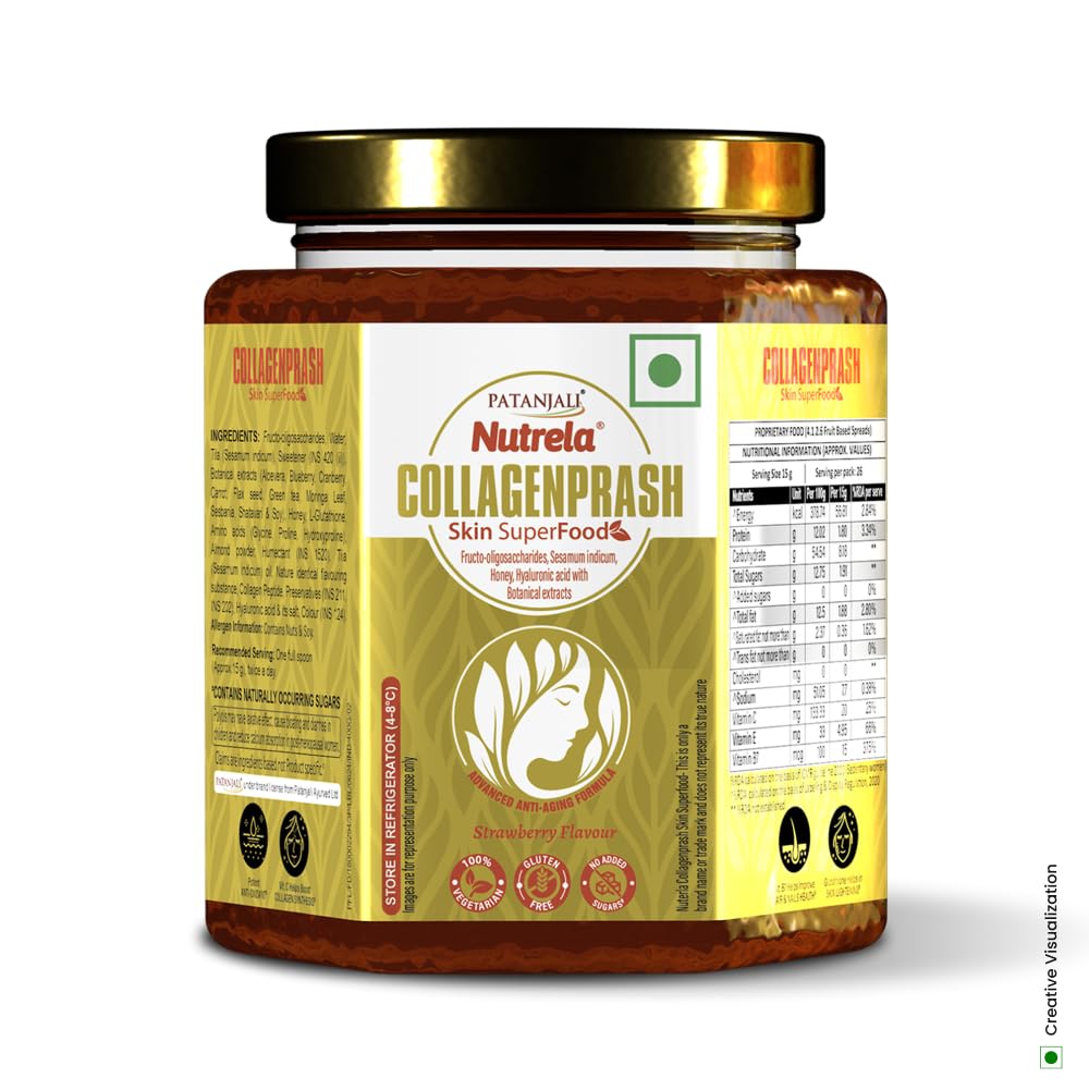 Nutrela Collagen Prash Supplement for Glowing & Younger Looking Skin - 400g | Patanjali Collagen Builder Skin Super Food for Men & Women (B09NR7QV22) Amazon Price History, Amazon Price Tracker