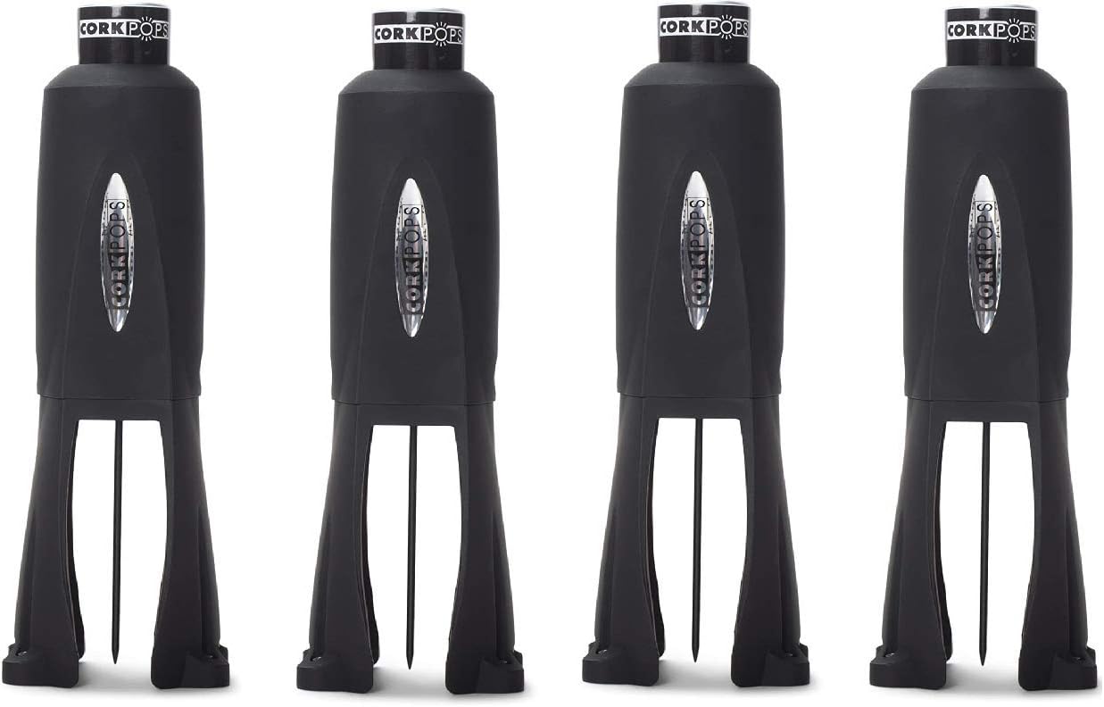Cork Pops Matte Black Legacy Wine Bottle Opener With 4-Blade Foil Cutter (Four Pack)