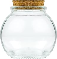 FJNATINH 100ml Round Glass Jars with Cork Lid - Wedding Candy Sand Keepsake Bottles for DIY Crafts Party Decor