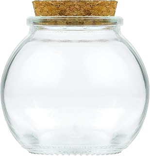 FJNATINH 100ml Round Glass Jars with Cork Lid - Wedding Candy Sand Keepsake Bottles for DIY Crafts Party Decor