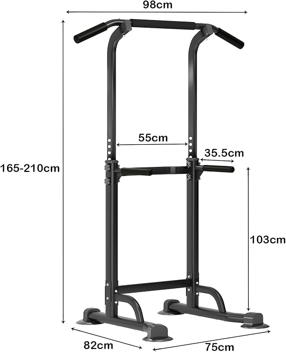 Height Adjustable Pull up Bar Stand, Multi-Function Pull up And Dip Station,Assisted Power Tower For Home Gym,82.68 Inch
