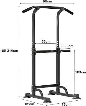 Height Adjustable Pull up Bar Stand, Multi-Function Pull up And Dip Station,Assisted Power Tower For Home Gym,82.68 Inch