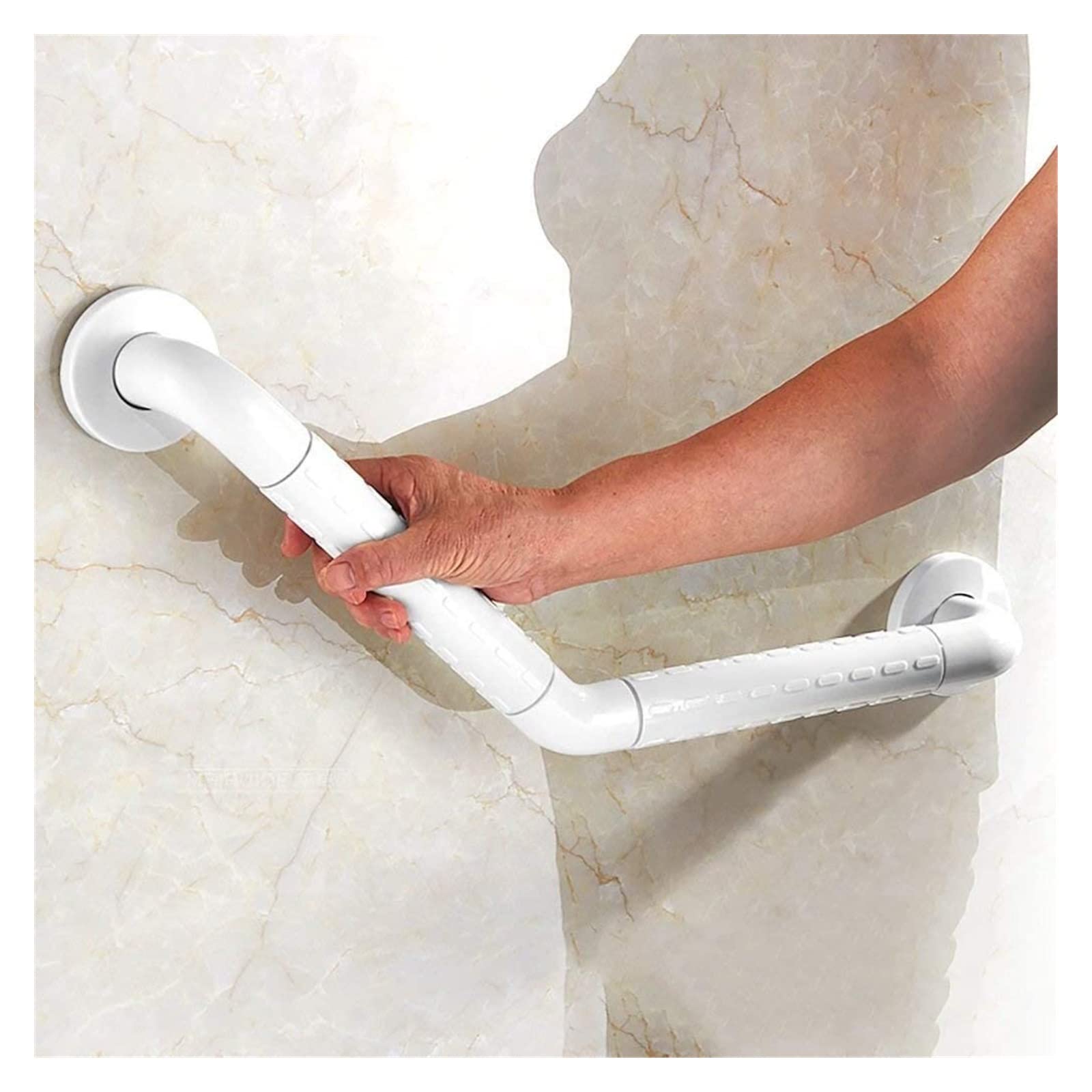 Barras de agarre antideslizantes anticaídas con ventosa de acero inoxidable, soporte de seguridad antideslizante (color: blanco)