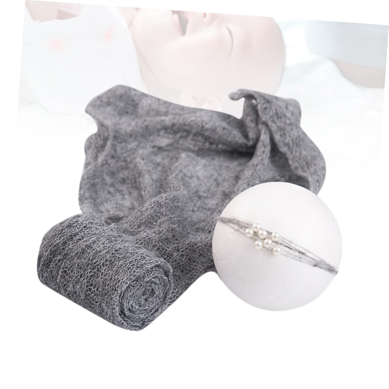 ibasenice 3 Stücke Baby Fotografie Requisiten Mohair Baby Wrap Swaddle Neugeborenen Foto Zubehör Komfortable Material Grau