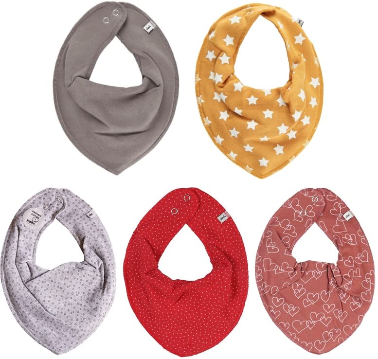 PIPPI 5x Bavoirs Triangle Coton Bio - Foulards Bébé Absorbants
