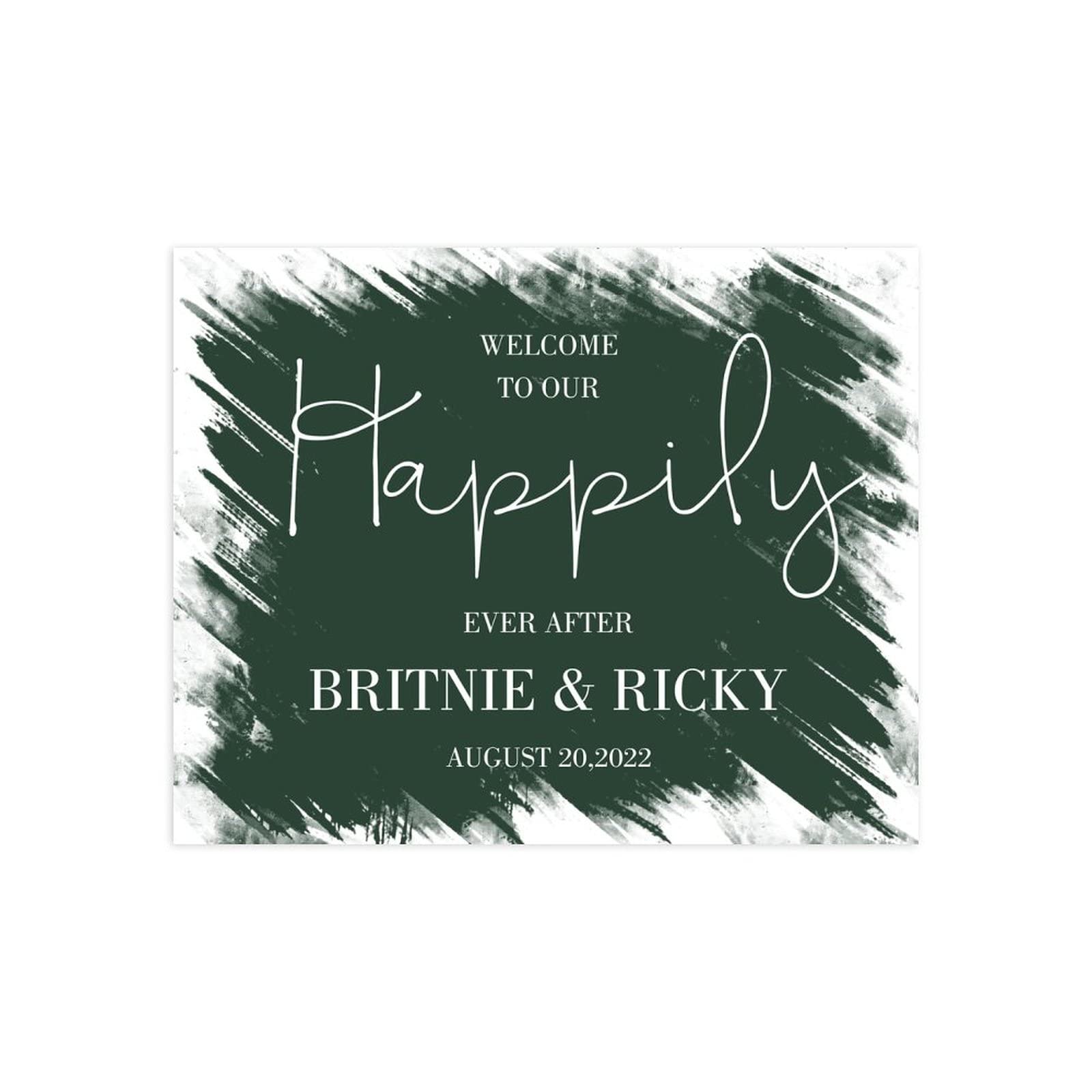 Edytowalny minimalistyczny znak ślubny personalizowany kaligrafia znak powitalny wykonany na zamówienie każda data 'Welcome to Our Wedding Sign' / recepcja znak 45 x 61 cm