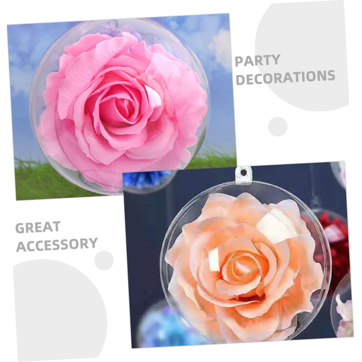 TOPBATHY 18piezas Bolas de Navidad Transparentes Bolas Rellenables Vacías para Decorar el Árbol de Navidad Accesorios Navideños DIY