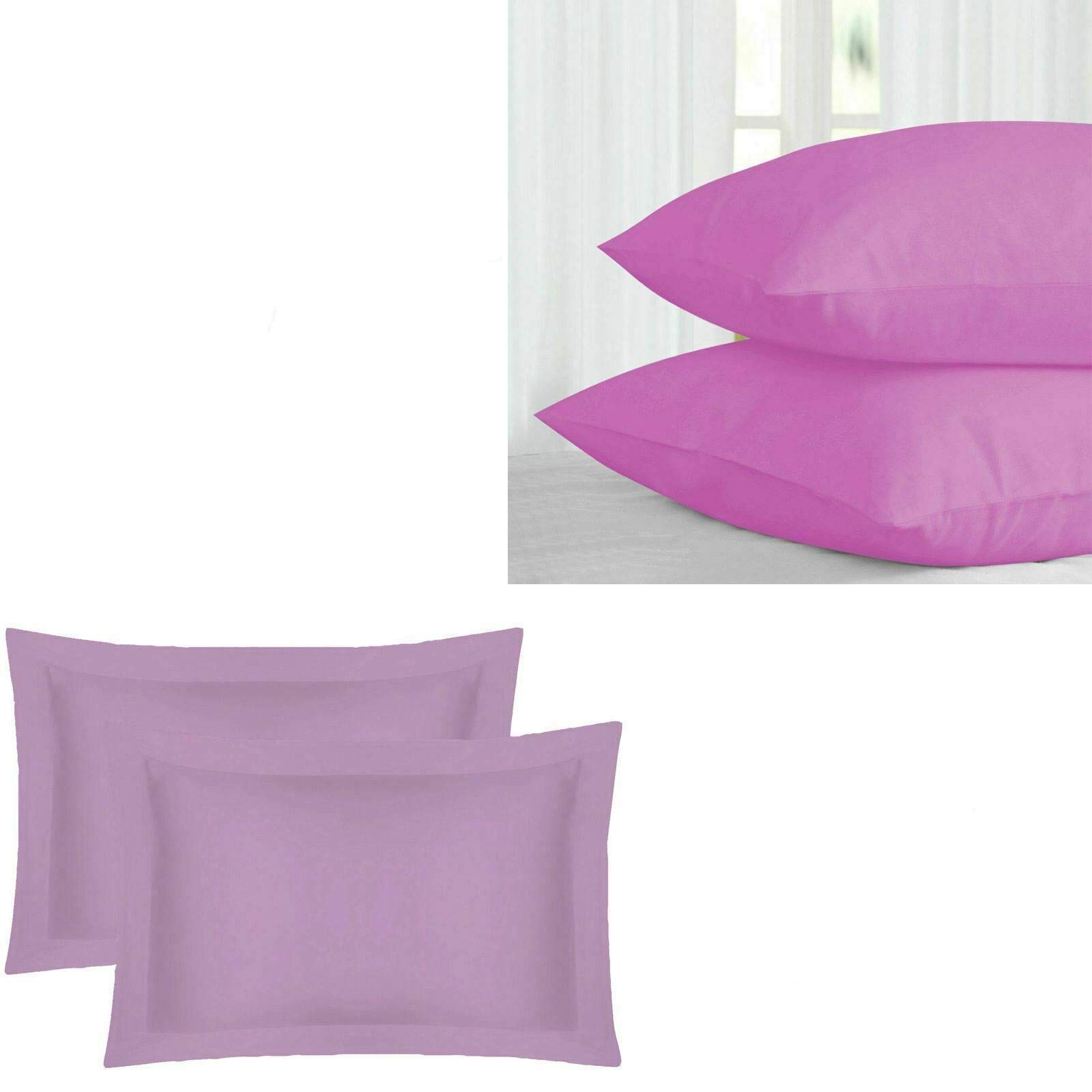 Comfort Collections Lilac New 200Tc Thread Count 100% Egyptian Cotton Pillow Case Pair Housewife 50Cm X 75Cm Approx