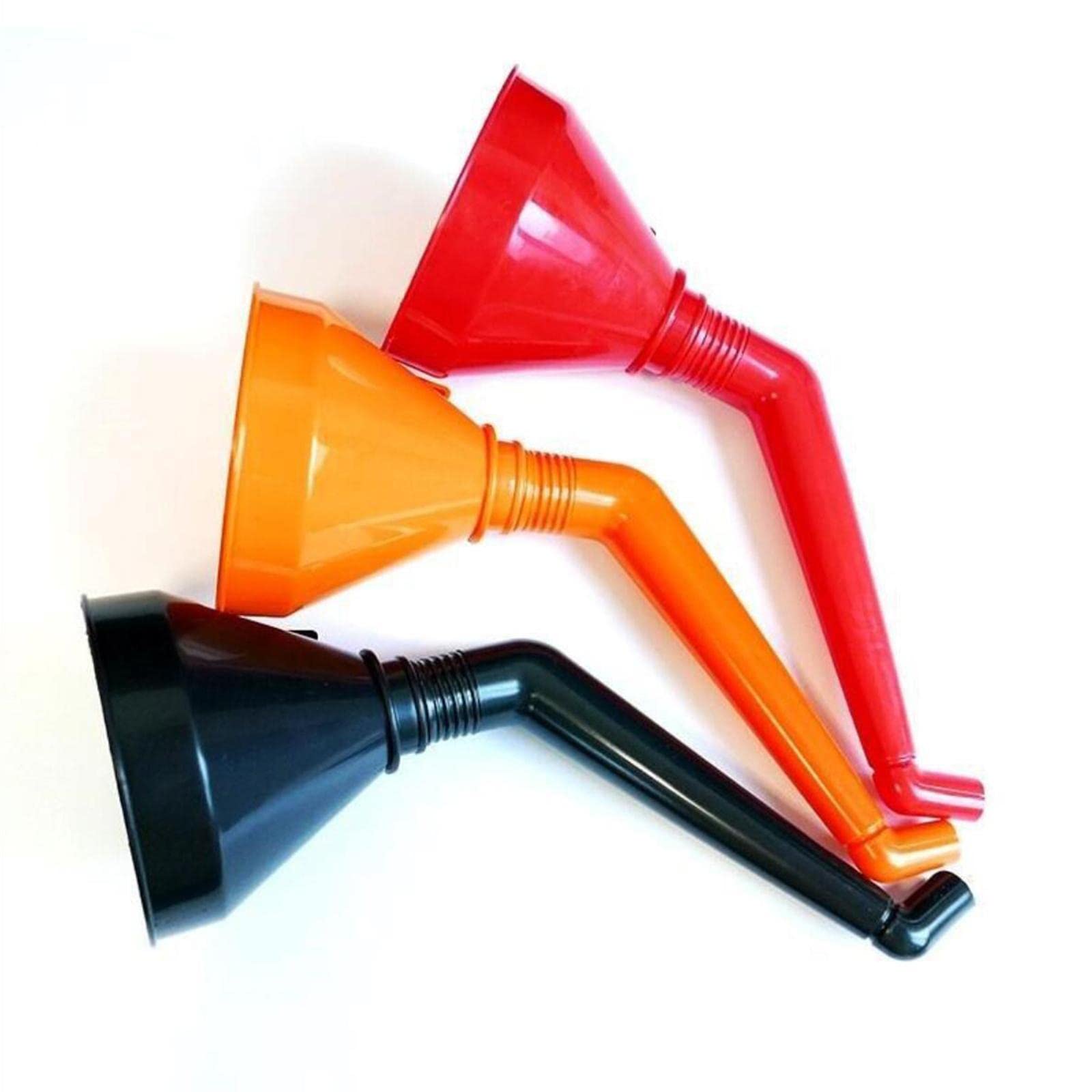 Entonnoir à Essence 5x avec Poignée, Filtre à Mailles Amovible Noir et Bec Verseur Flexible Long, 6 pièces