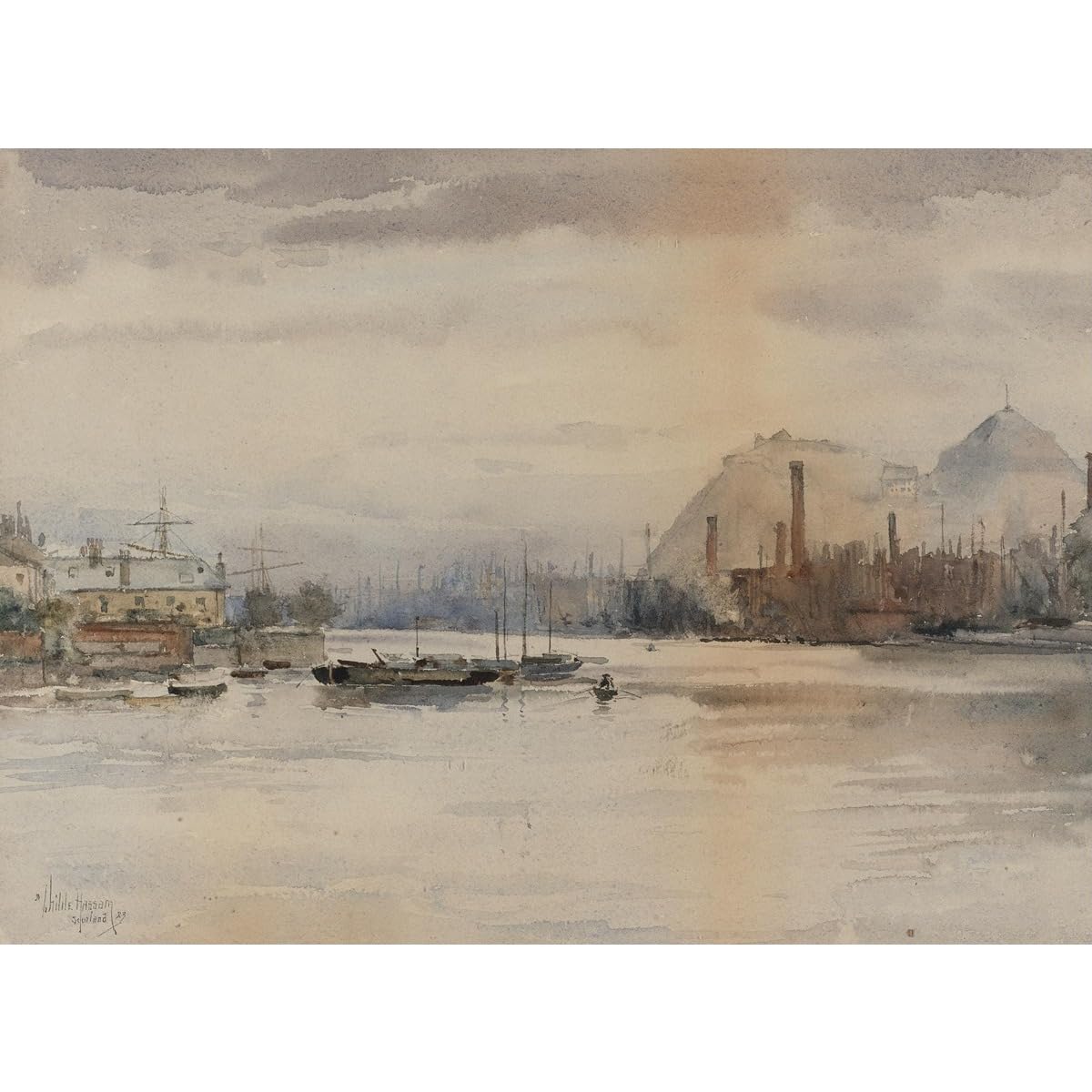 Affiche Dumbarton Rock 1883 ARTICULOZY décoration murale 40x50