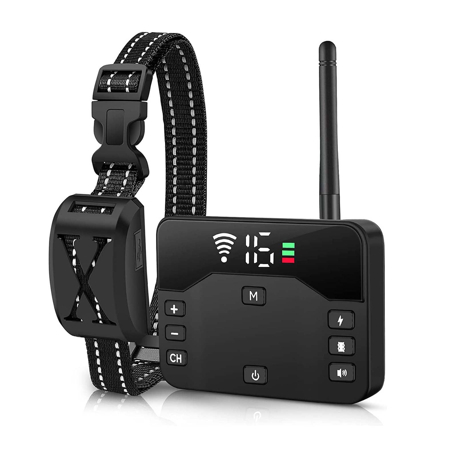 Wireless Dog Fence, Electric Fence for Dogs, Pet Containment System for Small Medium Large Dogs, Wireless Dog Fence System with Waterproof Collar Receiver, Black_1Collar