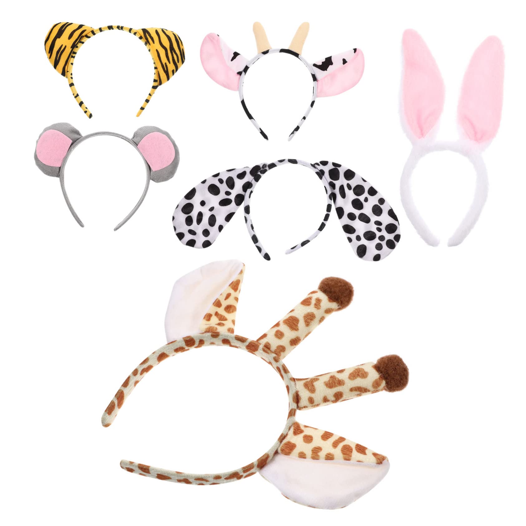 VICASKY 30 Pièces Bandeaux Oreilles Animaux Accessoire Cheveux Adorable pour Fêtes Garçon Fille Costume Girafe Tigre Lapin Souris