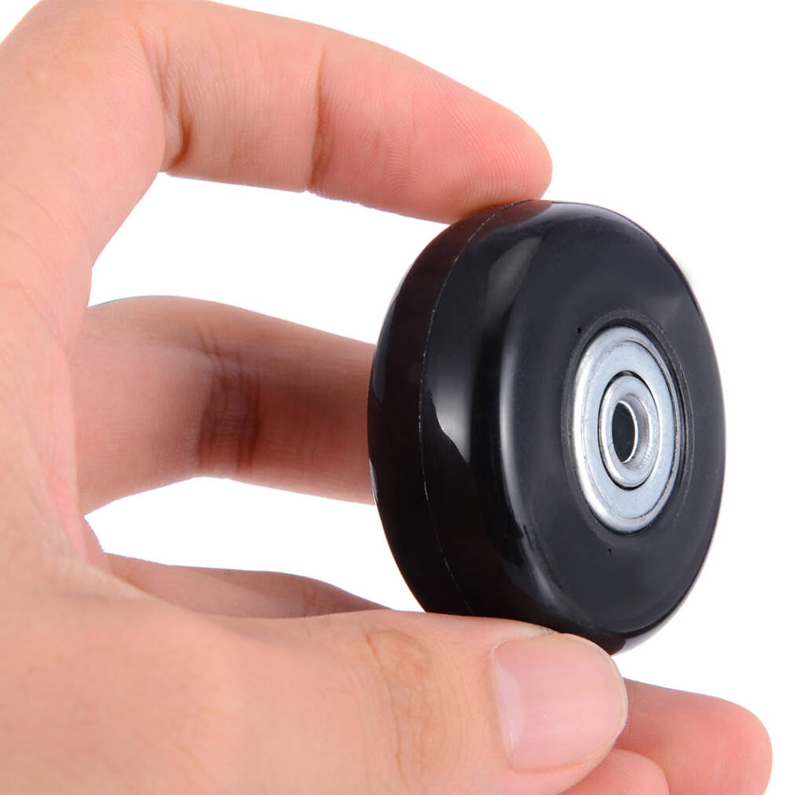 4 Pezzi Ruote Trolley Ricambio 50mm x 18mm Ruote Valigia Ricambio Ruote per Valigia con Parti di Ricambio Dell'Albero in Metallo Adatto per Boxie Carrelli a Mano Passeggini (Nero)
