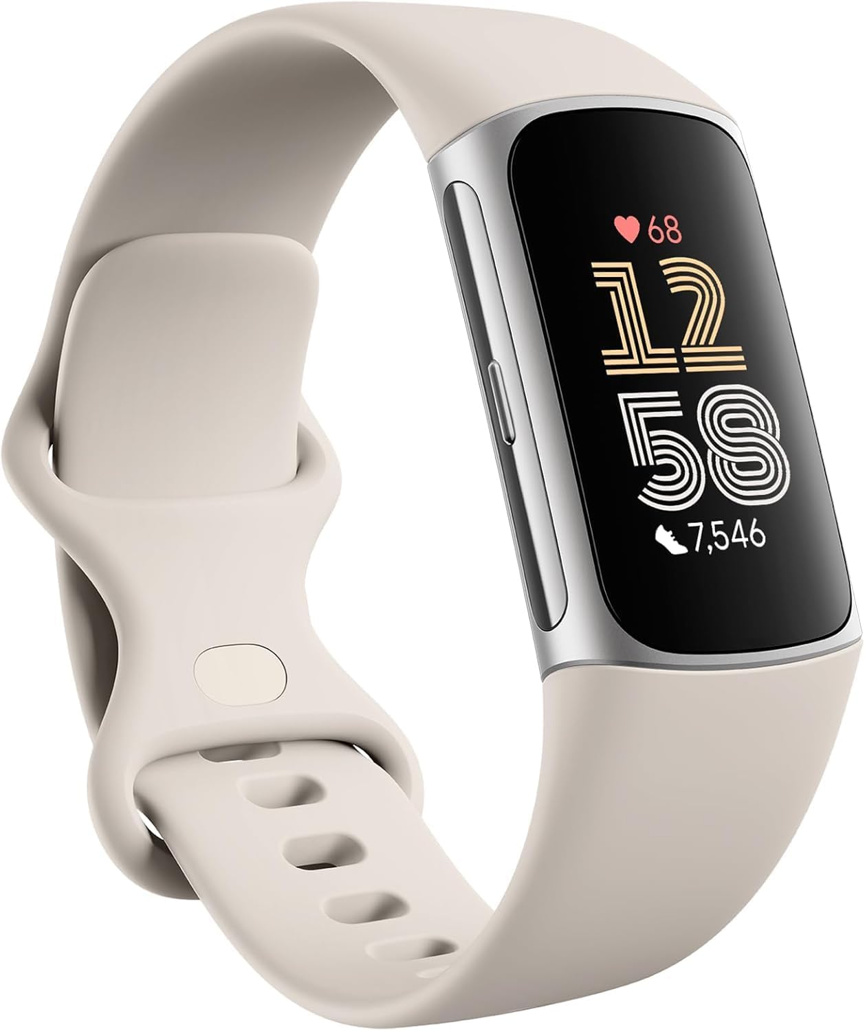 Charge 6 Fitness & Activity Tracker with Heart Rate Monitoring, Google Maps & Wallet, Advanced Health Insights, Sleep & Activity Tracking, S & L Bands Included (Porcelain/Silver Aluminium)