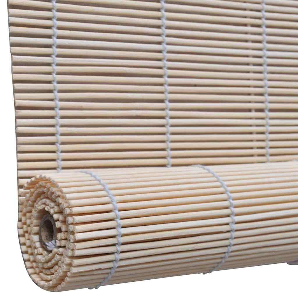 Lot de 2 Store Enrouleur en Bambou, Stores à Rouleau Bambou Naturel 2 pcs 120x160 cm