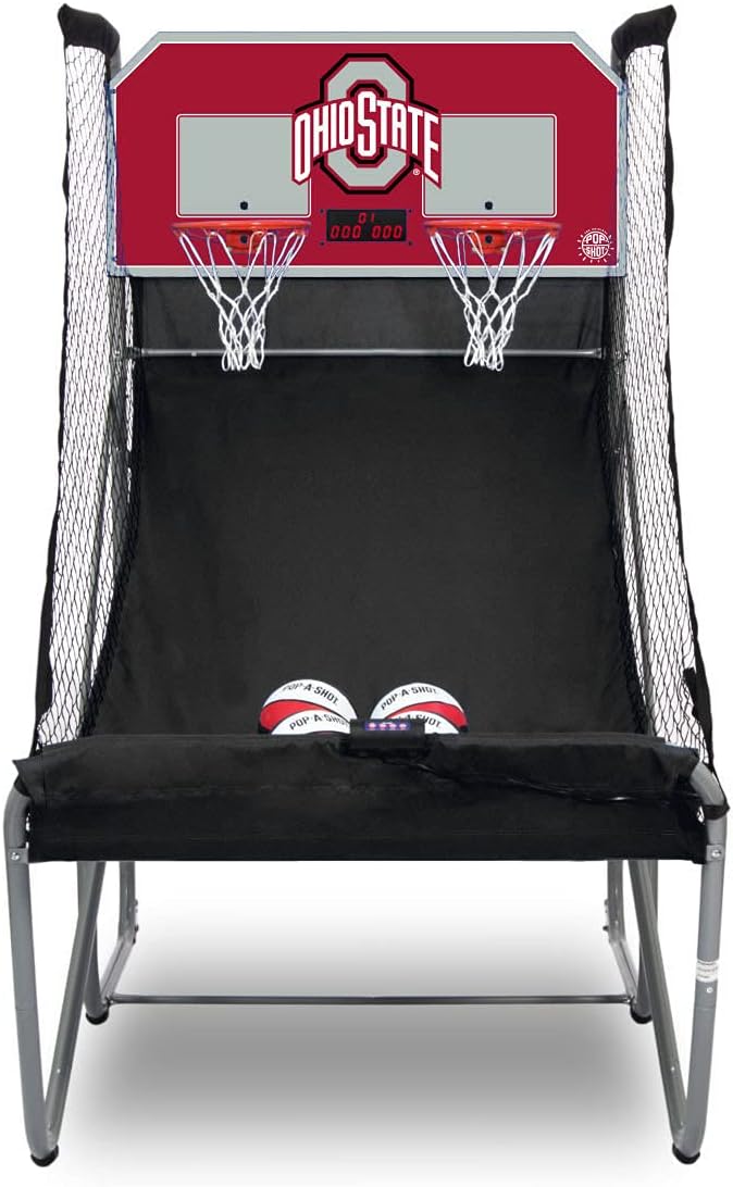 Pop-A-Shot - Home Dual Shot with NCAA Graphics l Sensor Scoring l 16 Game Modes l 7 Balls l Foldable Storage l for All NCAA Fans