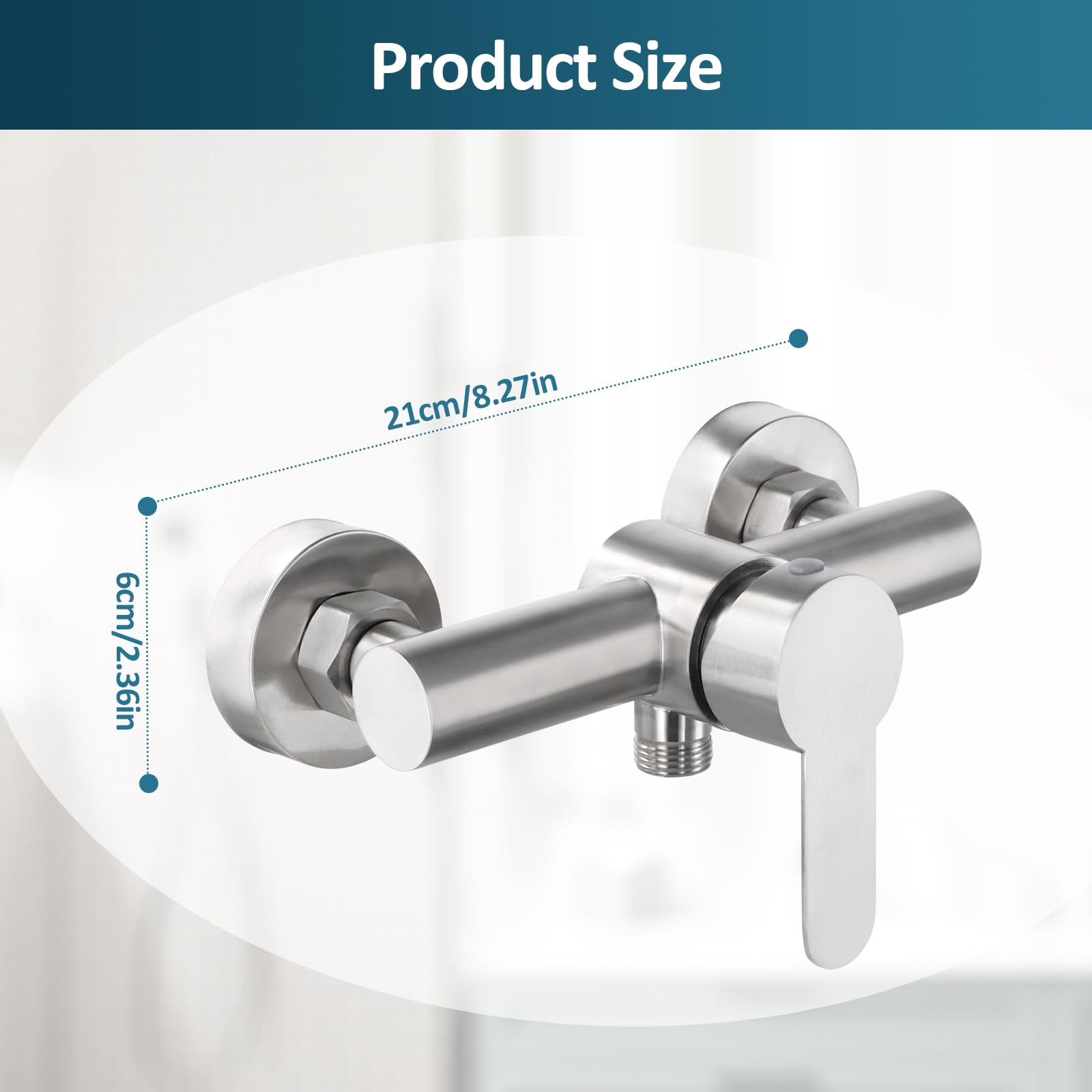 Monomando Ducha, Grifo Monomando Ducha, Grifo Ducha Baño de Pared Acero Inoxidable 304, Mezclador de Duchas Salida Inferior Universal G1/2 con Accesorios