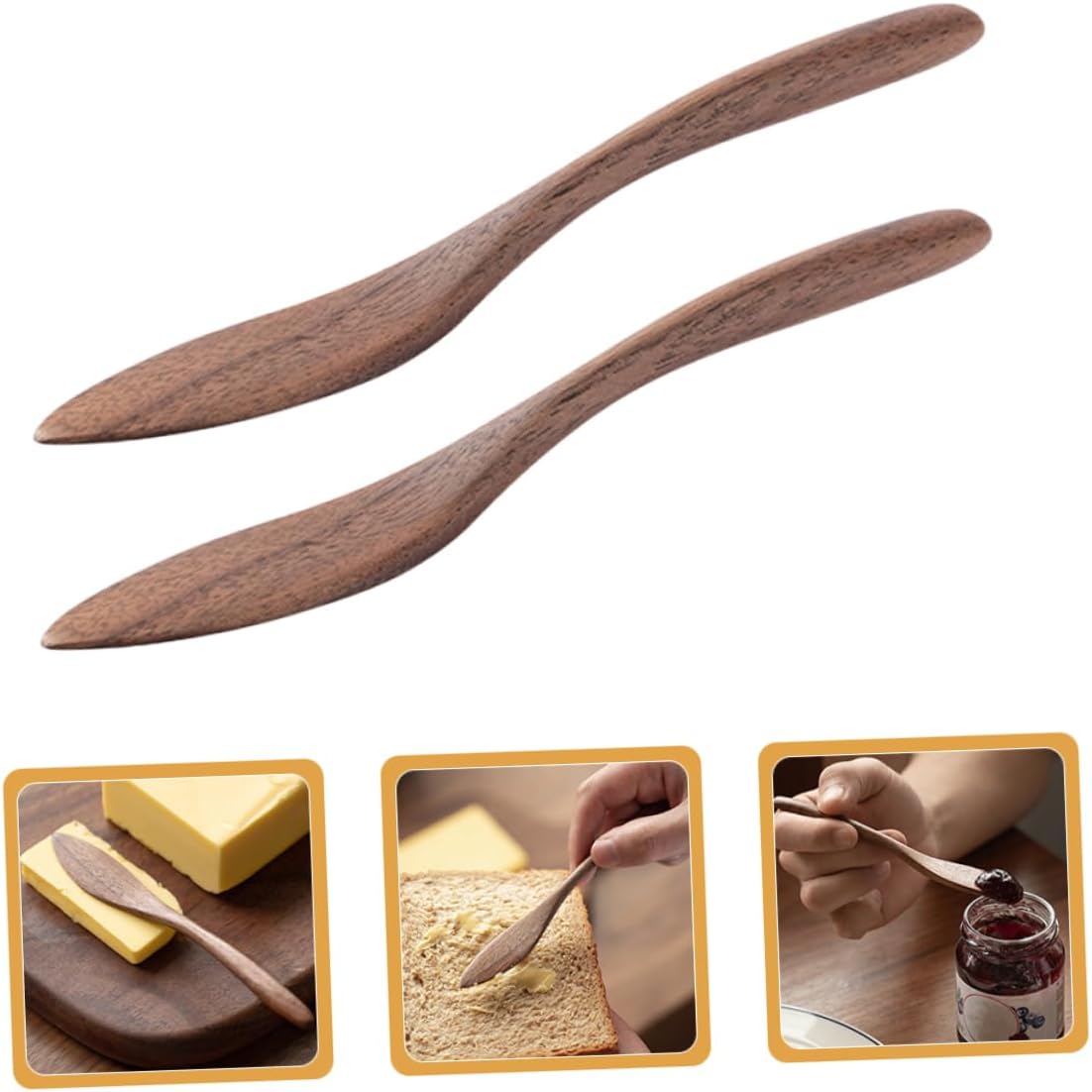 10pcs Japanese Butter Spreader Knife Spreader Wooden Cheese Multi-function Butter Spatula for Ketchup Honey