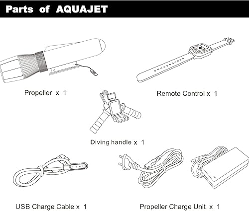 Miniatura 8 de Patinete eléctrico submarino de 500 W, scooter de buceo libre de 16.4 pies, motor sin escobillas, batería extraíble de 60 minutos, scooter de agua