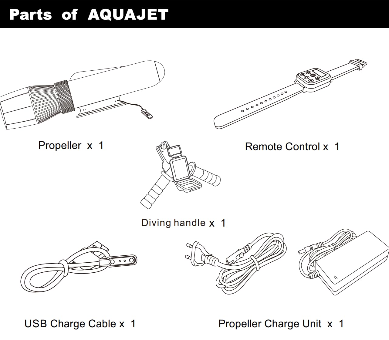 Trottinette sous-marine électrique 500 W 40 m plongée libre batterie amovible