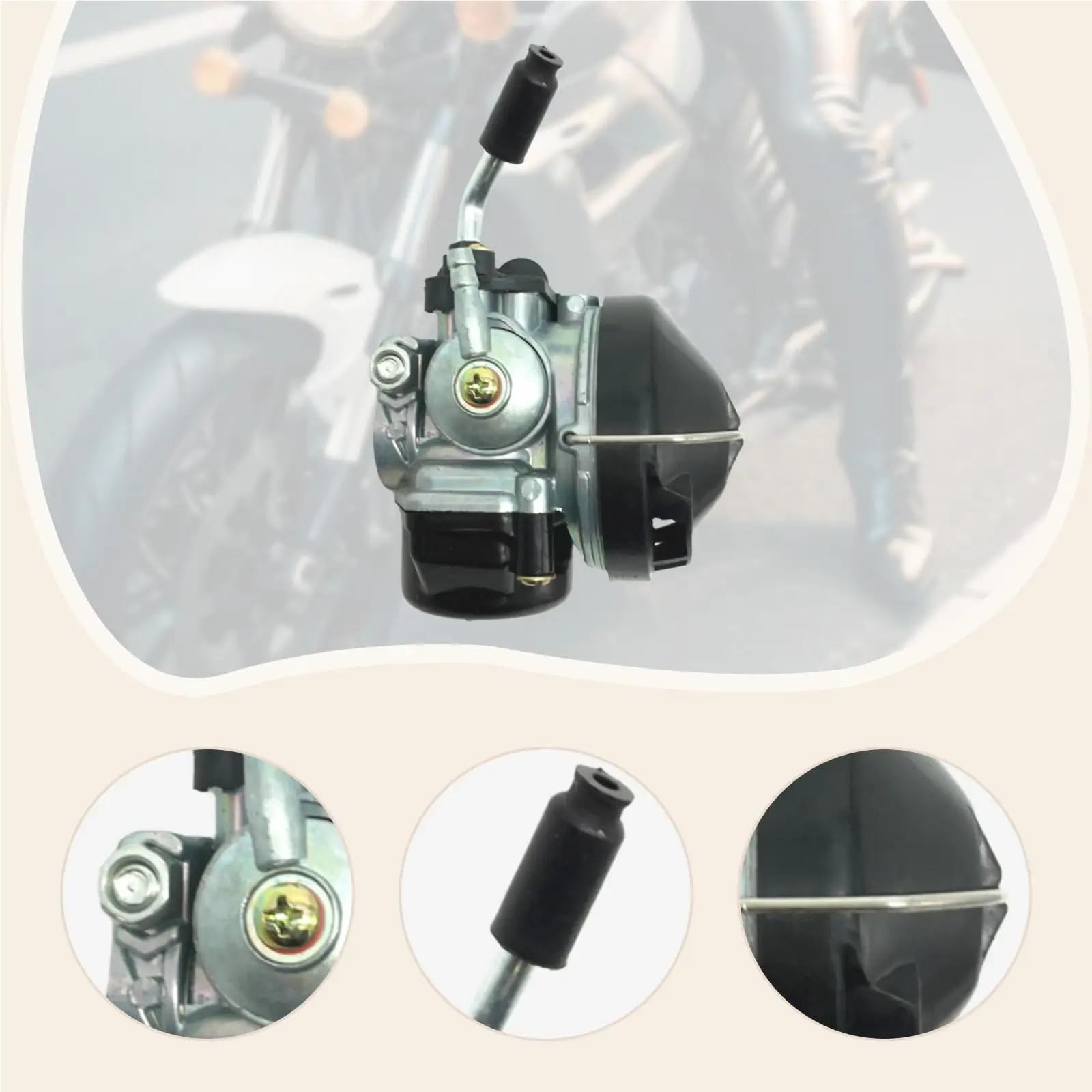 Gaźnik Części zamienne do gaźnika Wytrzymałe, lekkie, łatwe w montażu, metalowe, zamienne do motocykli o pojemności 80 cm3 i 49 cm3