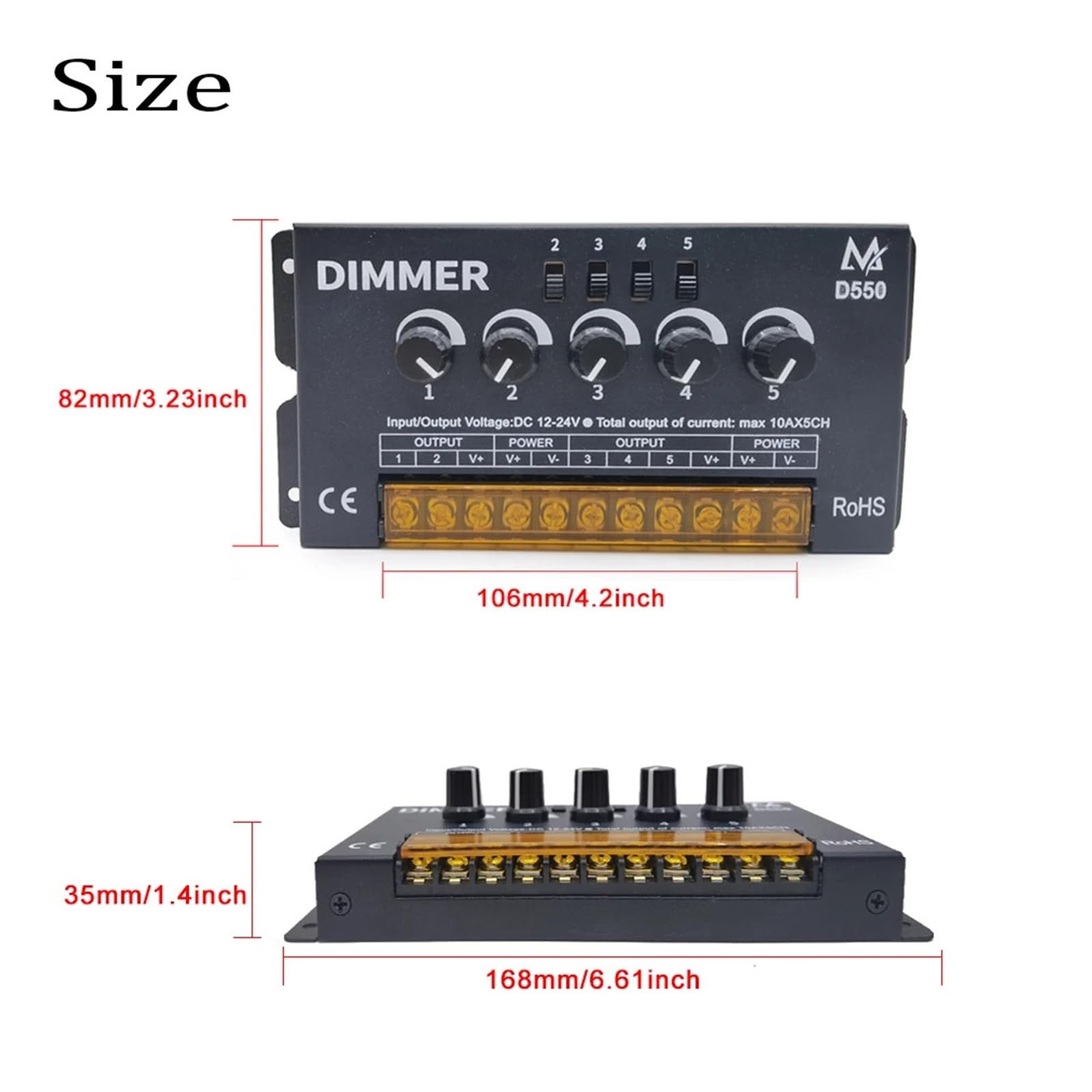 RGBW RGBWW kontroler ściemniacza LED DC5-24V D550 10A x 5CH dla 5050 RGBW RGBWW taśma świetlna LED