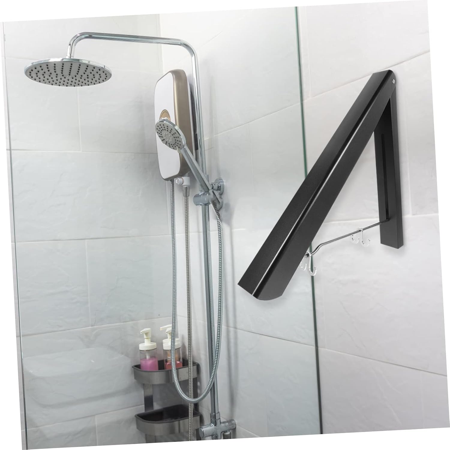 Wall Mounted Clothes Hanger Drying Rack for Laundry Room Space-Saving Design for Indoor and Outdoor Use Aluminum Construction for Balconies and Bathrooms