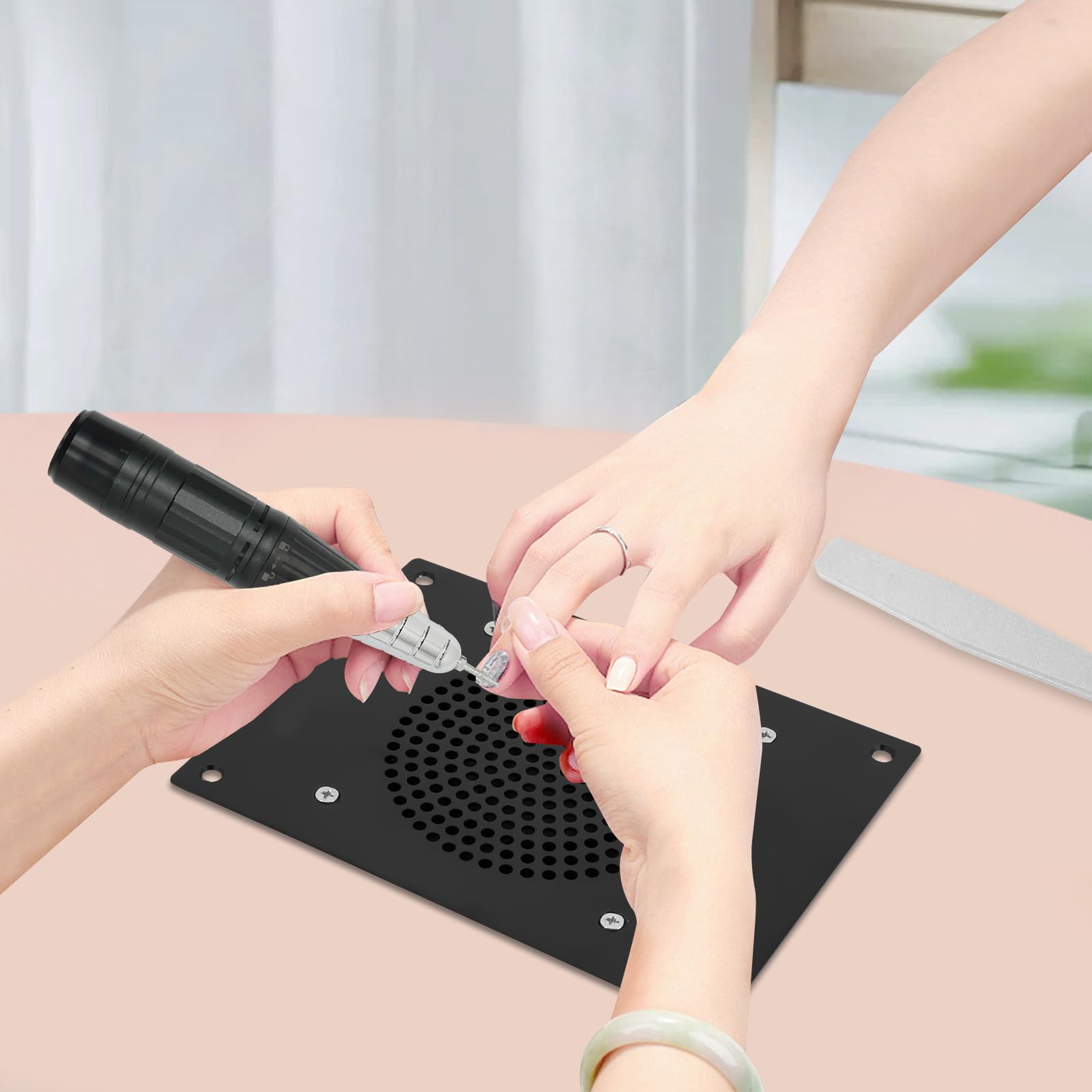 Aspirapolvere da tavolo per unghie da scrivania per assorbire la polvere fine della velocità della ventola: 3650RPM nero