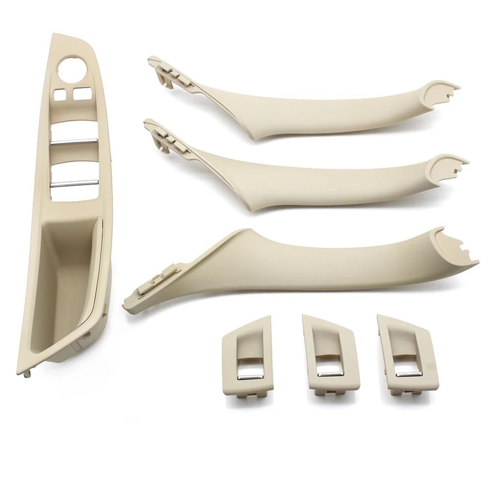 NOHEEU Left Drive LHD Car Interior Door Handle Pull 7PCS Set for BMW 5 Series F10 F18 523 525 528(Model A Oyster3)
