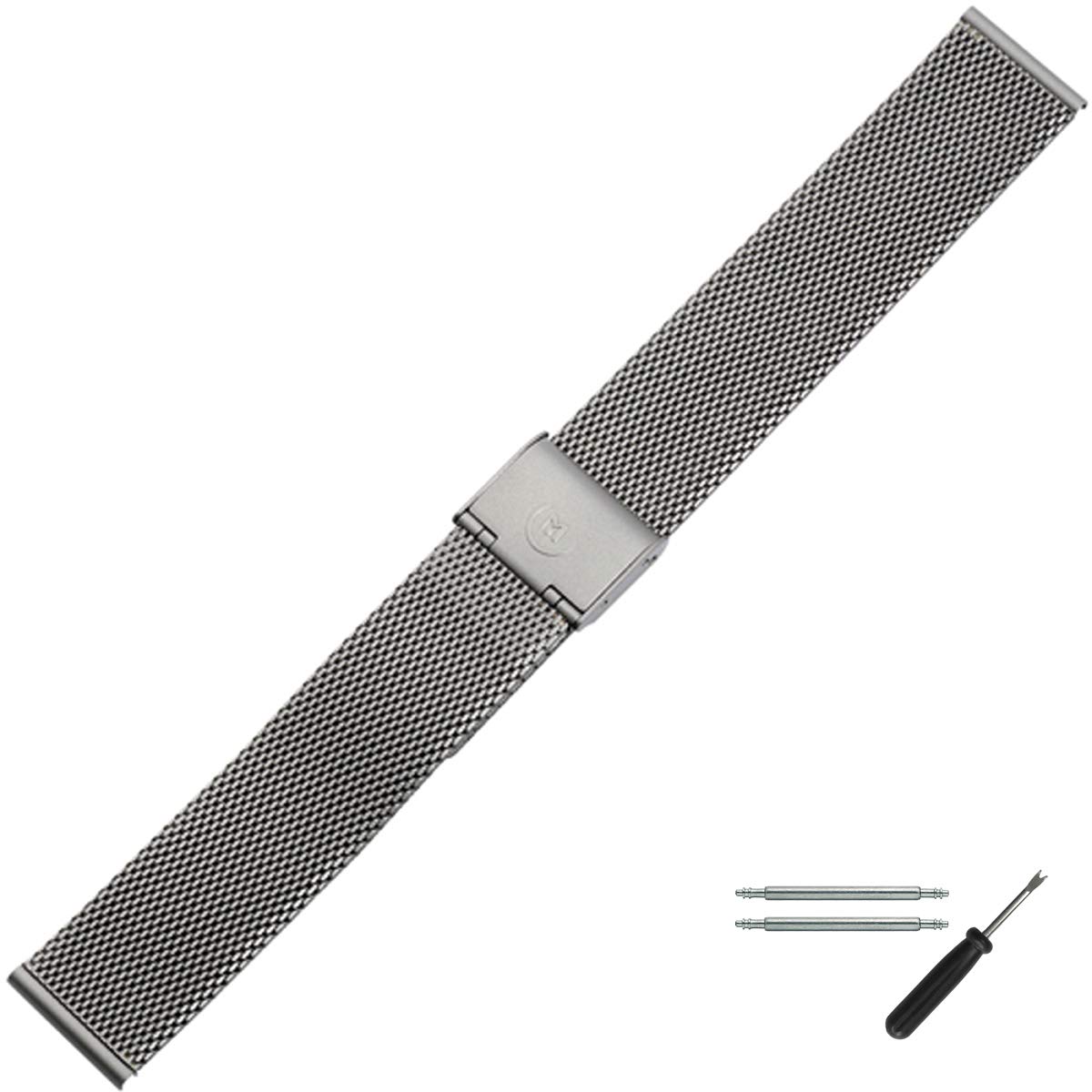 MARBURGER Uhrenarmband 18mm Edelstahl Milanaise - Werkzeug Montage Set