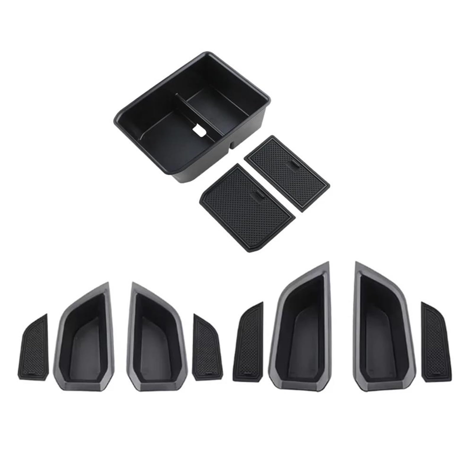 Fcaopcwama 5 Pcs For Audi Q4 E-Tron Etron 2019-2025 Car Front Rear Door Storage Box Central Armrest Cases Accessories Car Armrest Storage Box
