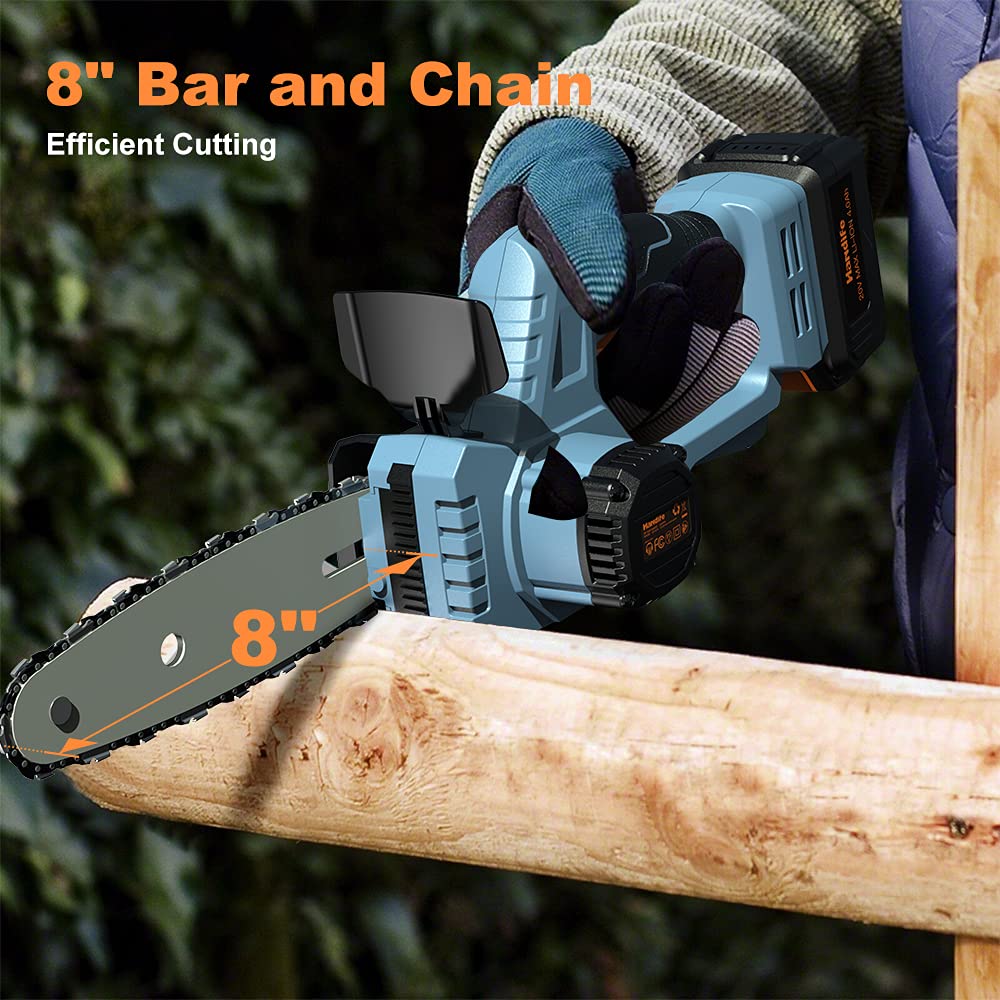 Handife 8" Brushless Chainsaw Cordless Chainsaw with 4Ah Battery and