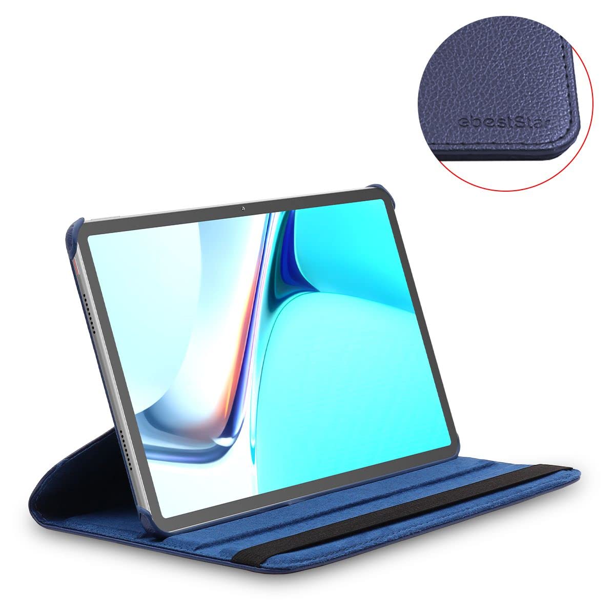 Custodia per tablet Huawei MediaPad T5 da 10 pollici, con pellicola protettiva per display e pennino, ultra sottile, antigraffio in pelle PU con tasca magnetica