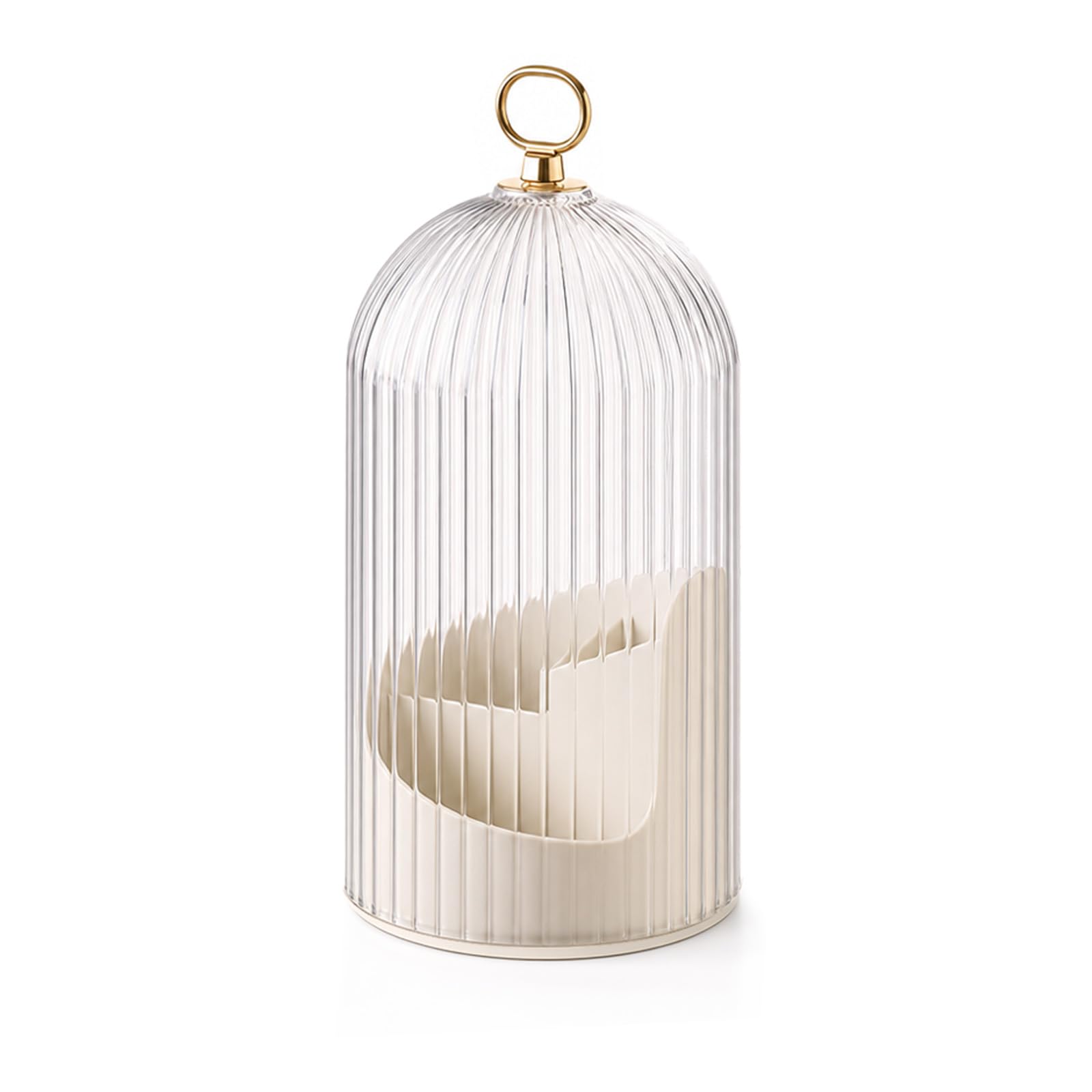 Yongyann White Rotating Toothbrush Holder, 3 Slots Makeup Organiser