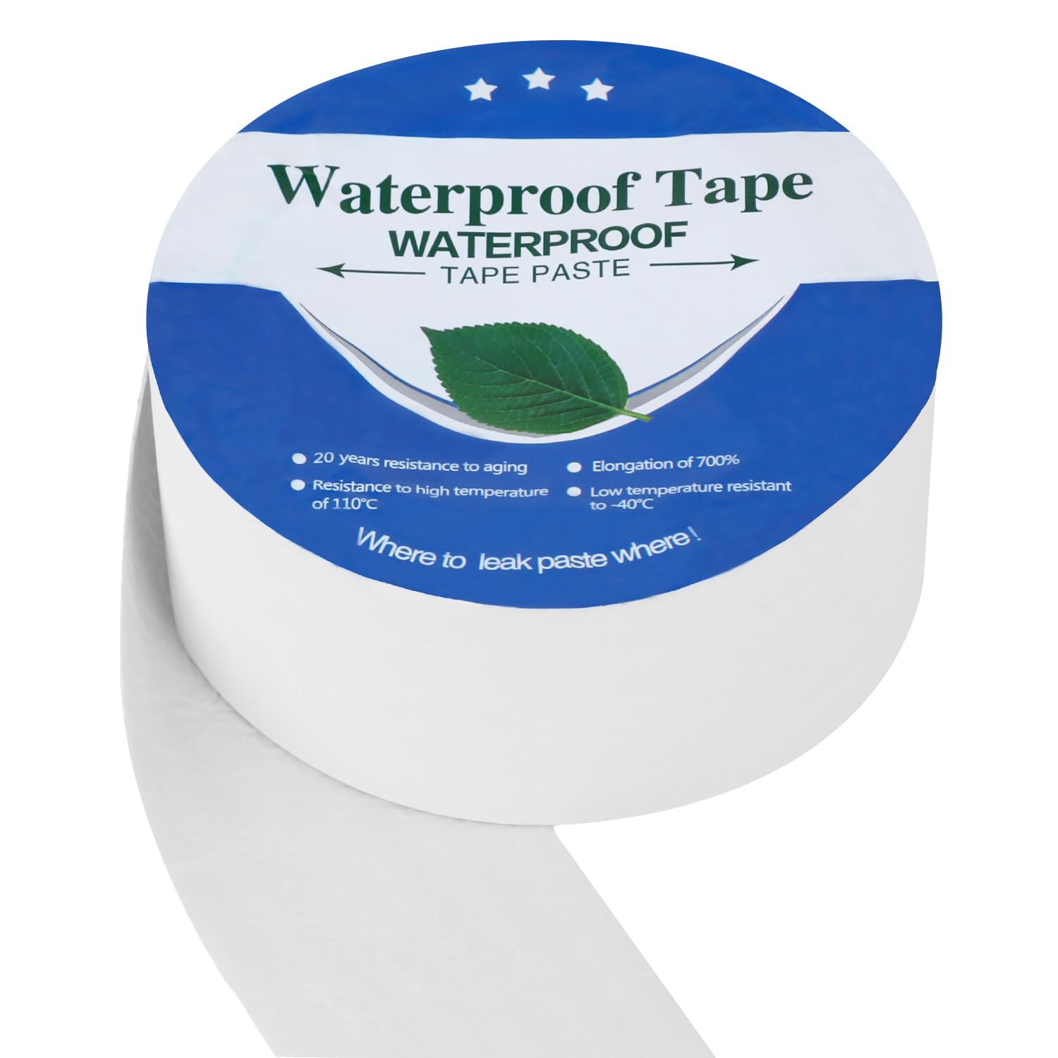QWORK® Butyl Tape White, 5cm x 5m Waterproof Tape for Leaks Tenacious Sealing Tape for Roofs Pipes - Image 4