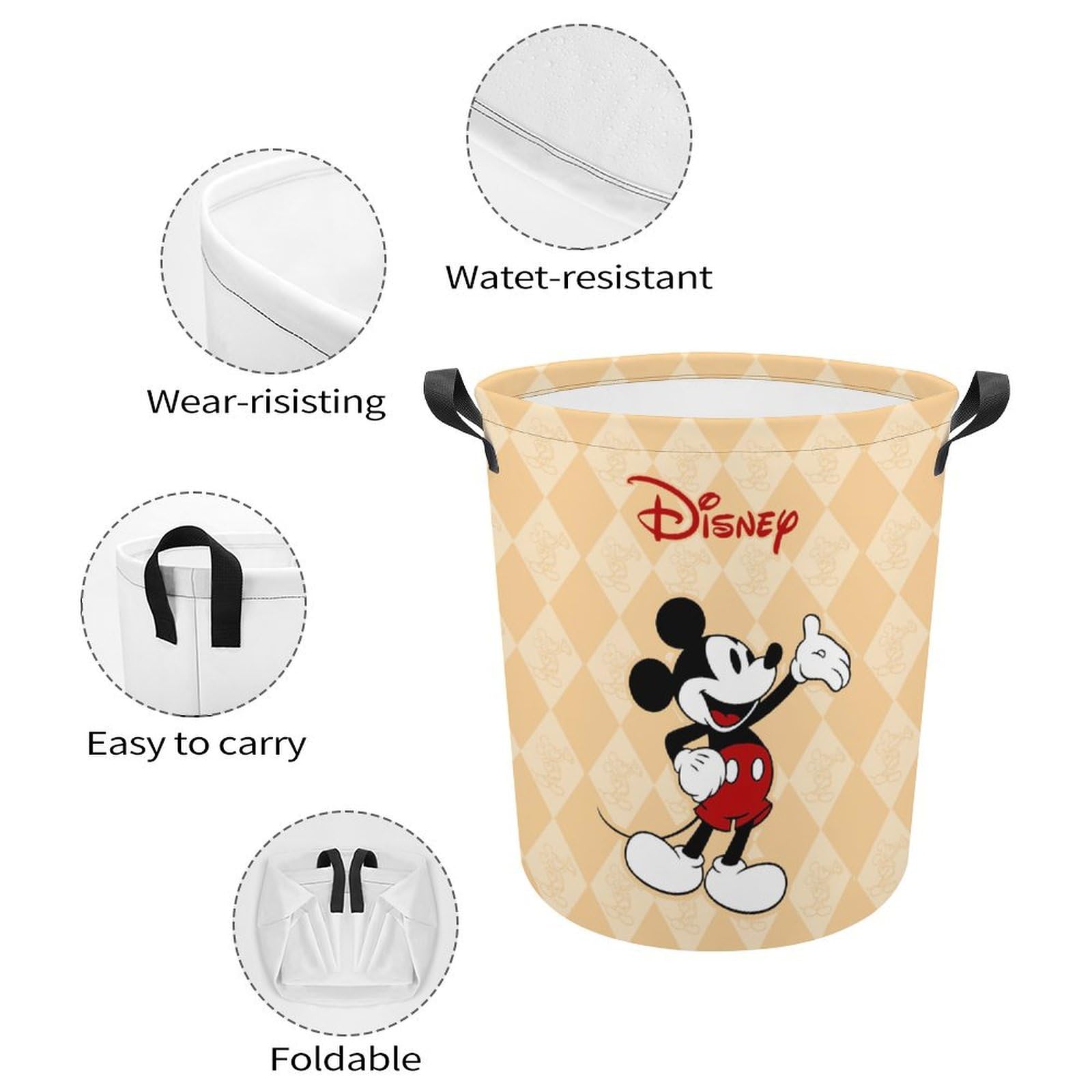 Amazon｜ミッキーマウス（disney） 洗濯かご 収納ラック 汚れた衣服の 