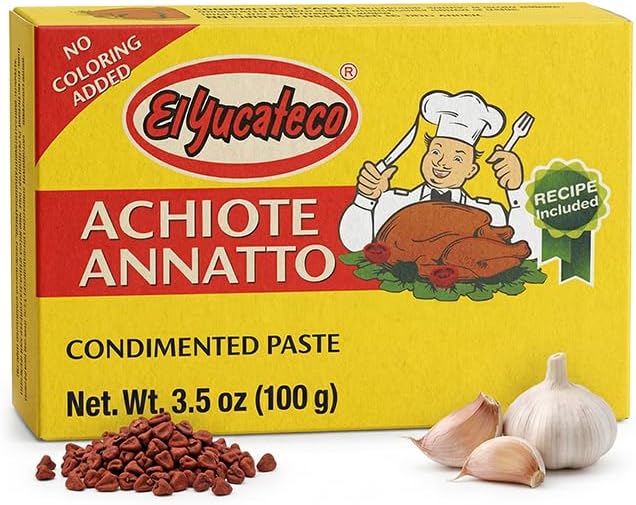 El Yucateco Achiote Paste (Annatto Seasoning) – 3.5 oz Authentic Mexican Red Achiote for Cochinita Pibil, Marinades & Traditional Latin Cooking (Pack of 1)