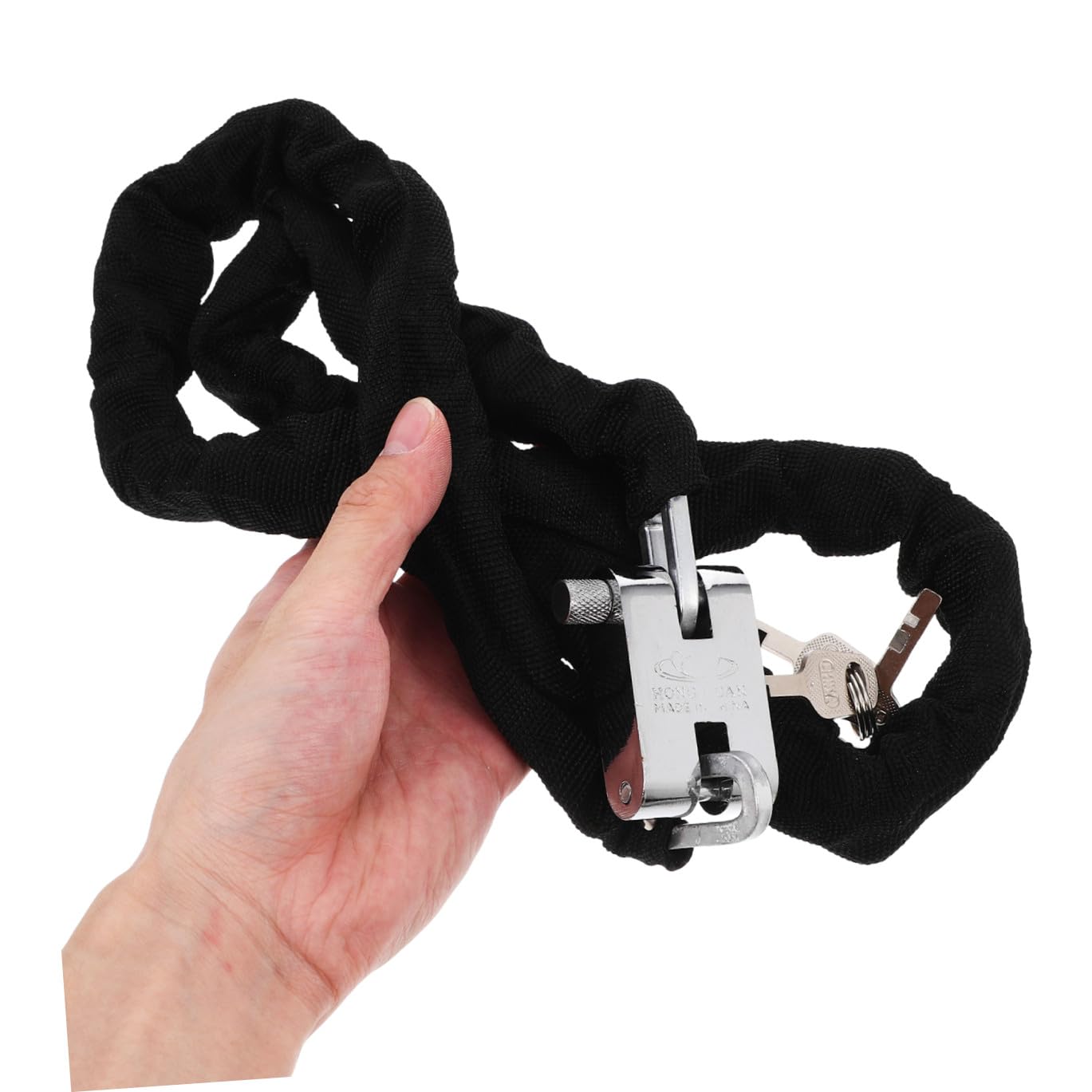 Lucchetto a Catena per Bicicletta Antifurto 120cm in Acciaio al Manganese | Nero, per Ruote e Motorbike, Uso Outdoor e Cycling, Leggero e Facile da Trasportare