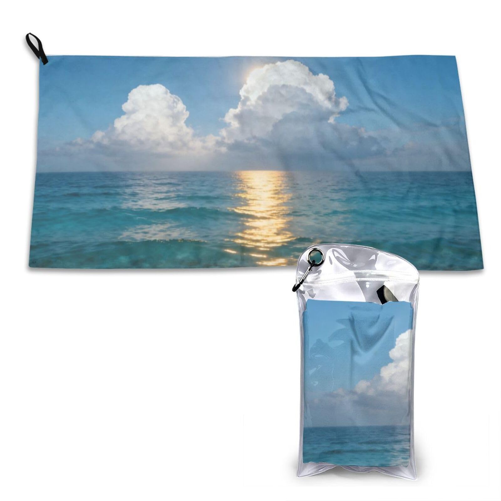 DUYKIMQW Cloud Lake Print Quick Dry Towel 16x31.5in White