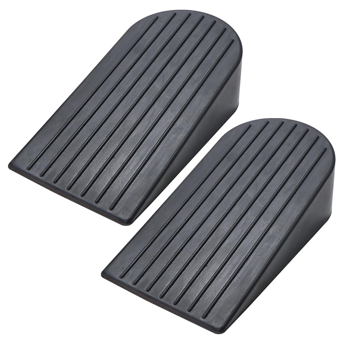 FiMix 2PCS Door Stops, 164 x 70 x 48mm Extra Large Door Wedge, Non Slip Rubber Stopper for Home Office Indoors Outdoors (Black)