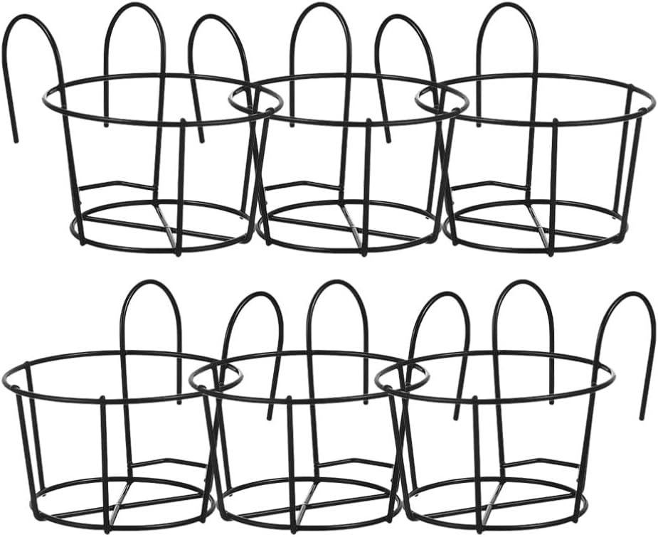 Toddmomy 6pcs Wall Planter Brackets Metal Flower Box Hangers for Balcony Easy to Install Planter Iron Stands for Indoor and Outdoor Use for Hanging Plants and Decorations