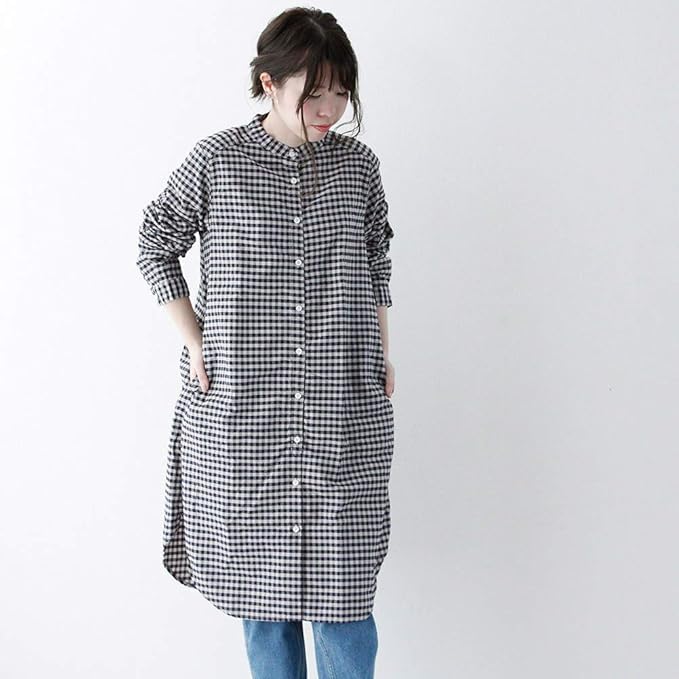 Amazon Co Jp Sun Valley サンバレー オックス製品染めギンガムバンドカラーワンピース レディース Mサイズ ラテベージュ ネイビー 服 ファッション小物 Amazon Co Jp Sun Valley サンバレー オックス製品染めギンガムバンドカラーワンピース レディース Mサイズ ラテベージュ ネイビー 服 ファッション小物