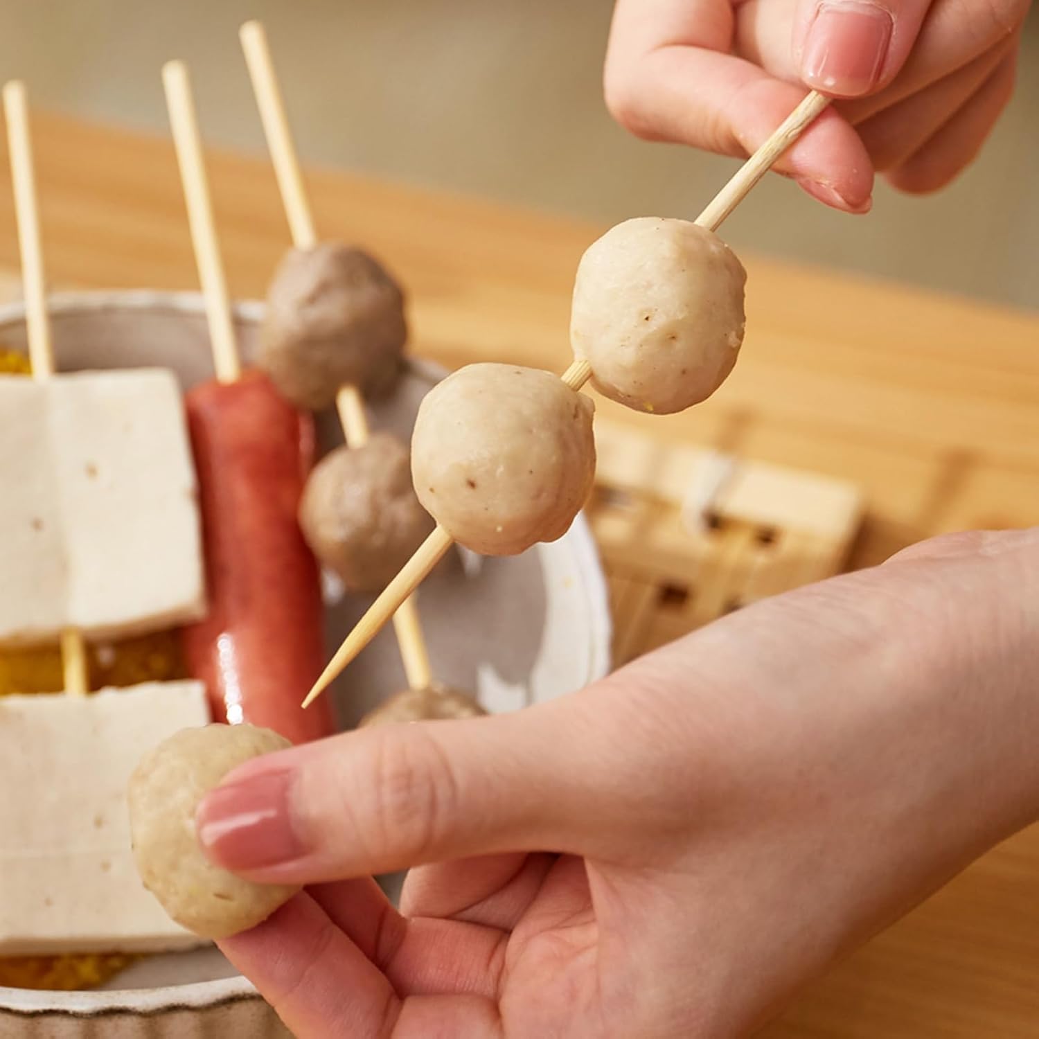Bamboo Kabob Skewers, 15cm Skewer Stick, Grilling Skewers, Burr-Free, not Easy to Break, for Barbecue, Fruit, Sandwiches, 500 pcs